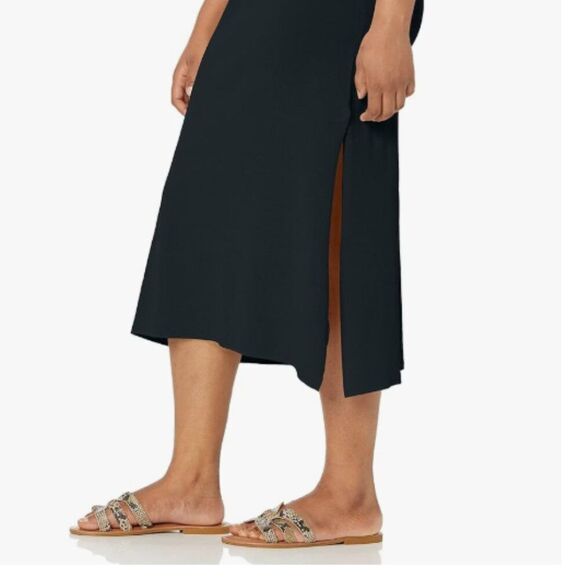 High Neck Side-Slit Maxi Sweater Dress Medium NWT, Minimalist, Chic, - Picture 5 of 6